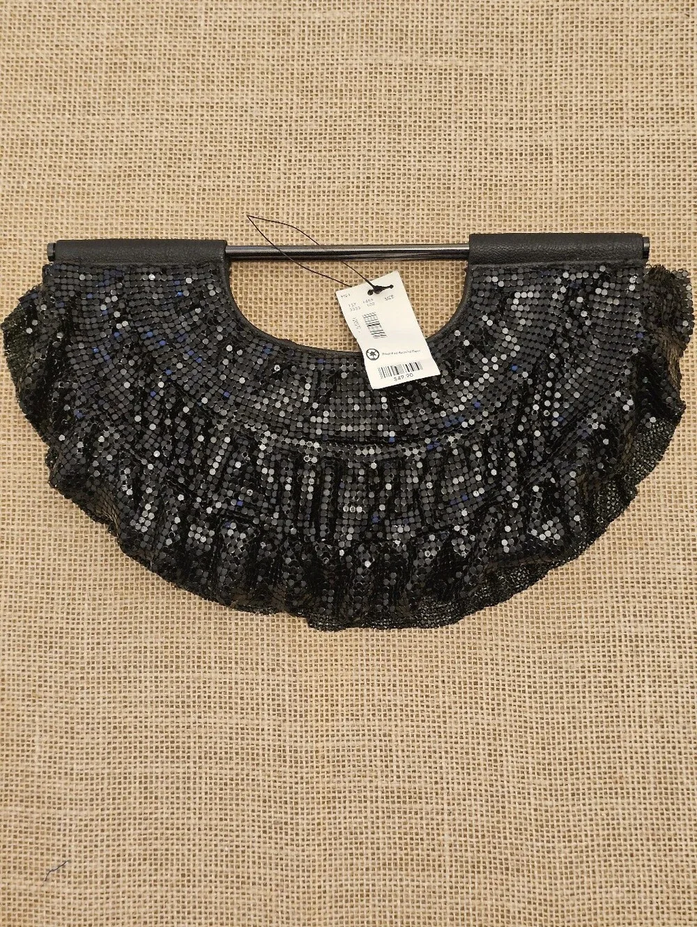 NEW Vintage The Limited Small Black Chainmail Evening Bag Clutch